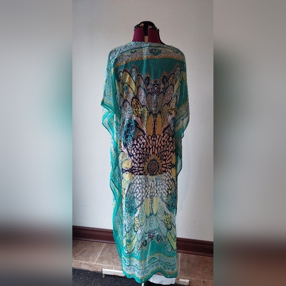 Women's  Club z Collection colorful kaftan Coverup Medium - Picture 2 of 6